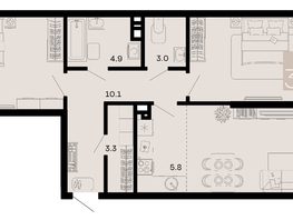 Продается 3-комнатная квартира ЖК Хозяин морей, литер 2, 81.3  м², 24064800 рублей