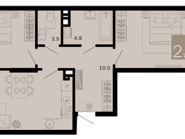 Продается 2-комнатная квартира ЖК Хозяин морей, литер 2, 70.6  м², 21109400 рублей