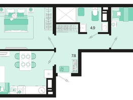 Продается 2-комнатная квартира ЖК Первое место, квартал 1.4, литер 2, 59.9  м², 8146400 рублей