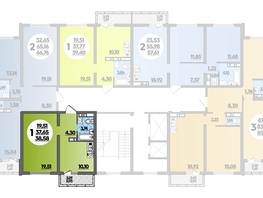 Продается 1-комнатная квартира ЖК Город у моря, литер 17, 38.58  м², 5999999 рублей