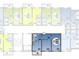 Продается 2-комнатная квартира ЖК Романовский, литера 1, 53.15  м², 5920910 рублей