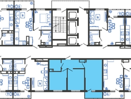 Продается 2-комнатная квартира ЖК Облака-3, дом 1, 49.9  м², 9431100 рублей