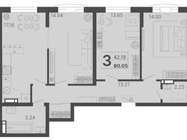 Продается 3-комнатная квартира ЖК Светский лес, литер 3, 80.05  м², 30018750 рублей