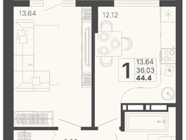 Продается 1-комнатная квартира ЖК Светский лес, литер 3, 40.22  м², 15283600 рублей