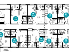 Продается 1-комнатная квартира АО Нескучный сад, корпус 1, 23.3  м², 30891140 рублей