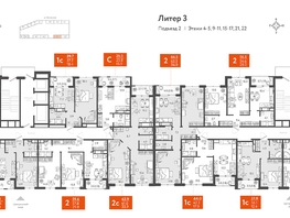 Продается 2-комнатная квартира ЖК Все Свои VIP, литера 3, 59.05  м², 15648250 рублей