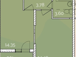 Продается 1-комнатная квартира ЖК Друг, литера 1, 37  м², 4687000 рублей