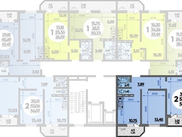 Продается 2-комнатная квартира ЖК Восточный, литера 30, 56.07  м², 7617597 рублей
