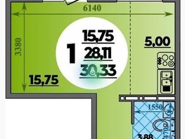 Продается Студия ЖК Восточный, литера 16, 30.33  м², 3530000 рублей