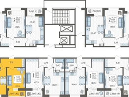 Продается 1-комнатная квартира ЖК Смородина, литера 14, 35.75  м², 5462600 рублей