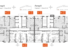 Продается 2-комнатная квартира ЖК Все Свои VIP, литера 8, 89.2  м², 26760000 рублей