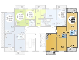 Продается 3-комнатная квартира ЖК Восточный, литера 47, 88.13  м², 10231893 рублей