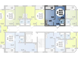 Продается 2-комнатная квартира ЖК Молодежный 2, литера 11, 34.01  м², 3982570 рублей