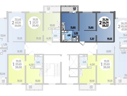 Продается 2-комнатная квартира ЖК Город у моря, литер 17, 58.37  м², 8090082 рублей