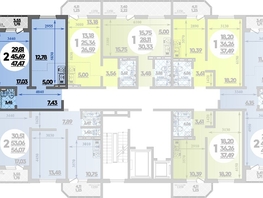 Продается 2-комнатная квартира ЖК Восточный, литера 30, 47.47  м², 5952738 рублей