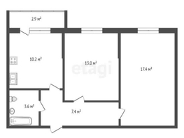 Продается 2-комнатная квартира Западный Обход ул, 51.6  м², 6700000 рублей