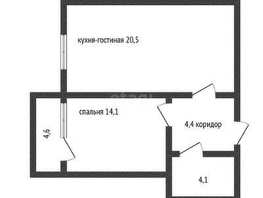 Продается 1-комнатная квартира ЖК Южане, 3 очередь литера 2, 44.7  м², 5400000 рублей