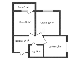 Продается 2-комнатная квартира ЖК Южане, 4 очередь литера 4, 46  м², 5150000 рублей