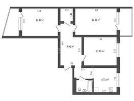 Продается 3-комнатная квартира Уральская ул, 65.1  м², 5990000 рублей