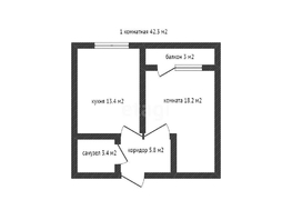 Продается 1-комнатная квартира Заполярная ул, 40.9  м², 4450000 рублей