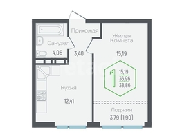 Продается 1-комнатная квартира Обрывная ул, 35.06  м², 6500000 рублей