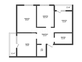 Продается 3-комнатная квартира ЖК Дыхание, литер 15, 63.7  м², 6500000 рублей