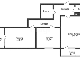 Продается 2-комнатная квартира Домбайская ул, 62.7  м², 6100000 рублей