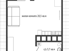 Продается Студия Заполярная ул, 25.5  м², 3300000 рублей