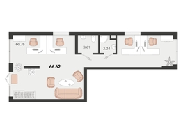 Продается Офис ЖК Родные просторы, литера 14, 66.62  м², 16655000 рублей