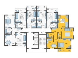 Продается 3-комнатная квартира ЖК Горный квартал, литера 3, 81.6 м², 22203360 рублей