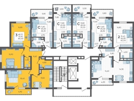 Продается 3-комнатная квартира ЖК Горный квартал, литера 4, 80.4 м², 21587400 рублей