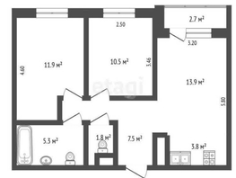 Продается 2-комнатная квартира ЖК Дыхание, литер 15, 56  м², 5500000 рублей