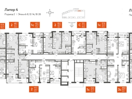 Продается 1-комнатная квартира ЖК Все Свои VIP, литера 4, 41.85 м², 10671750 рублей