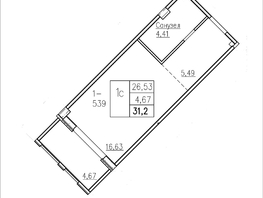 Продается Студия ГК AZIMUT Парк Отель Лучи Анапы, 31.2  м², 14664000 рублей