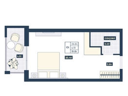 Продается Студия ГК AZIMUT Парк Отель Лучи Анапы, 31.15  м², 14889700 рублей