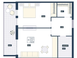 Продается 1-комнатная квартира ГК AZIMUT Парк Отель Лучи Анапы, 54.76  м², 21575440 рублей