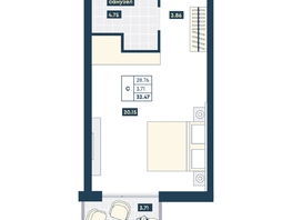 Продается Студия ГК AZIMUT Парк Отель Лучи Анапы, 32.47  м², 14611500 рублей