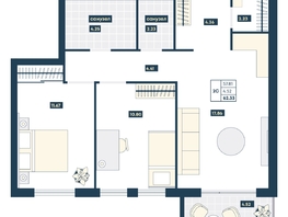 Продается 2-комнатная квартира ГК AZIMUT Парк Отель Лучи Анапы, 62.33  м², 22251810 рублей