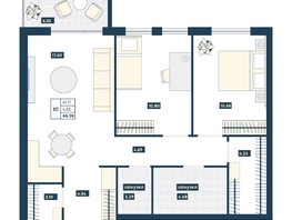 Продается 2-комнатная квартира ГК AZIMUT Парк Отель Лучи Анапы, 66.25  м², 23452500 рублей