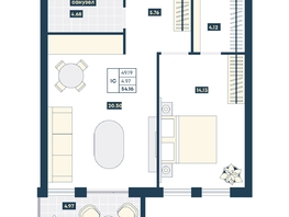 Продается 1-комнатная квартира ГК AZIMUT Парк Отель Лучи Анапы, 54.16  м², 21339040 рублей