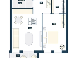 Продается 1-комнатная квартира ГК AZIMUT Парк Отель Лучи Анапы, 53.8  м², 21197200 рублей