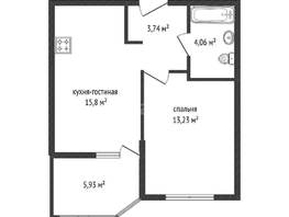 Продается 2-комнатная квартира ЖК Любимово, 16 квартал литер 1, 36.5  м², 5000000 рублей