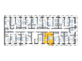 Продается 1-комнатная квартира ЖК Небо, литера 6, 42.1  м², 7430650 рублей