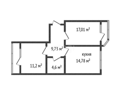 Продается 2-комнатная квартира ЖК Ural (Урал), 60.1  м², 6200000 рублей