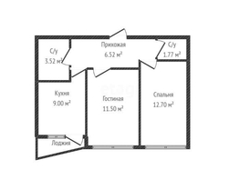 Продается 2-комнатная квартира Петра Метальникова ул, 47  м², 6299000 рублей