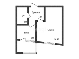 Продается 1-комнатная квартира ЖК Сограт, литера 9, 36.3  м², 5900000 рублей