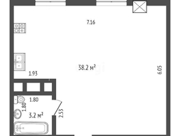 Продается 1-комнатная квартира Дмитрия Благоева ул, 42  м², 3200000 рублей