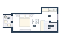 Продается Студия ГК AZIMUT Парк Отель Лучи Анапы, 28.37  м², 12766500 рублей