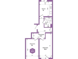 Продается 2-комнатная квартира ЖК Бауинвест, литера 6.1, 62.2  м&sup2;, 9056387 рублей