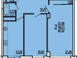 Продается 2-комнатная квартира ЖК Грин Парк, 66.61  м², 5328800 рублей